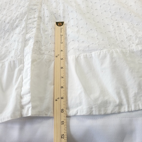 Zara White Eyelet Midi Dress button front size M - Picture 4 of 12